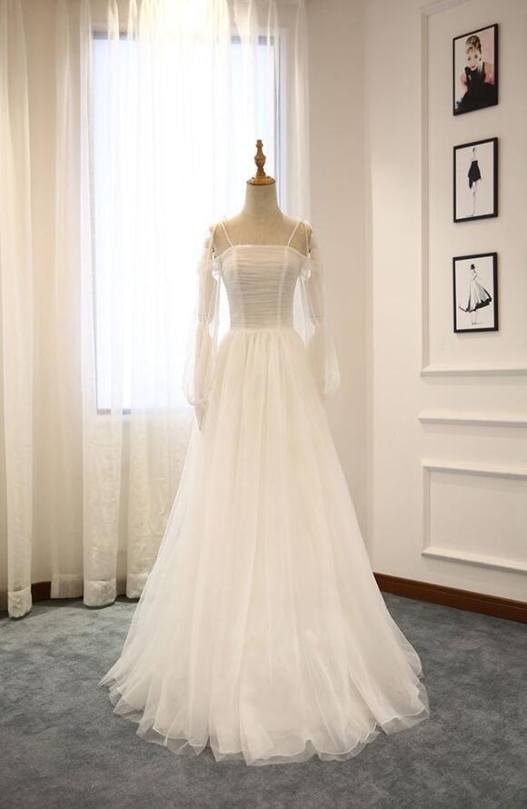Long Sleeve Midi Tulle A - Line Regular Prom Dress eck9000