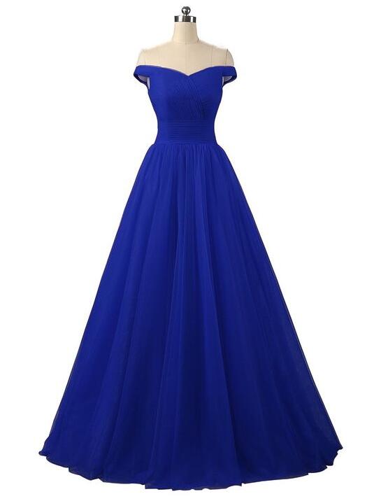 Fashion Ball Gown Tulle Long Prom Dresses