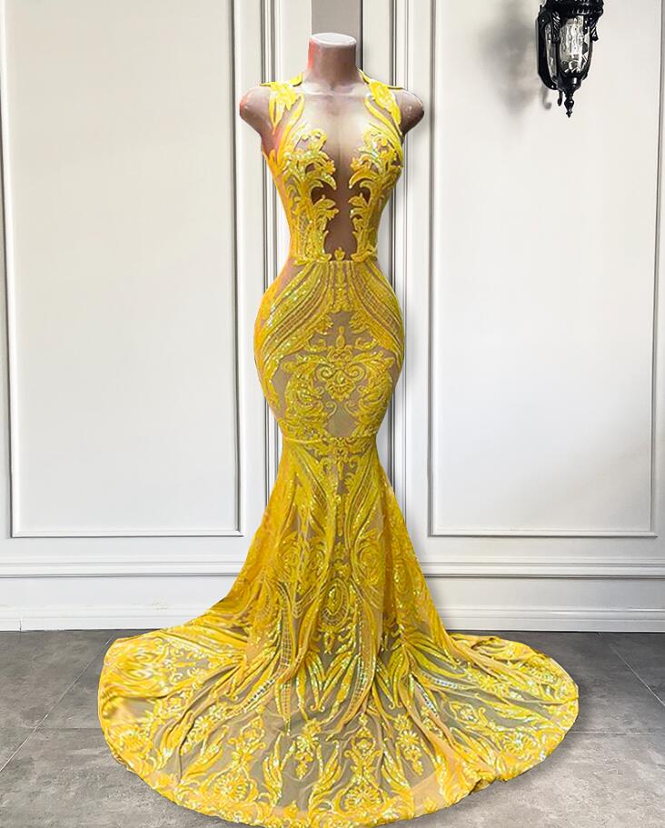 Elegant Mermaid Sparkly Sequin Prom Dresses