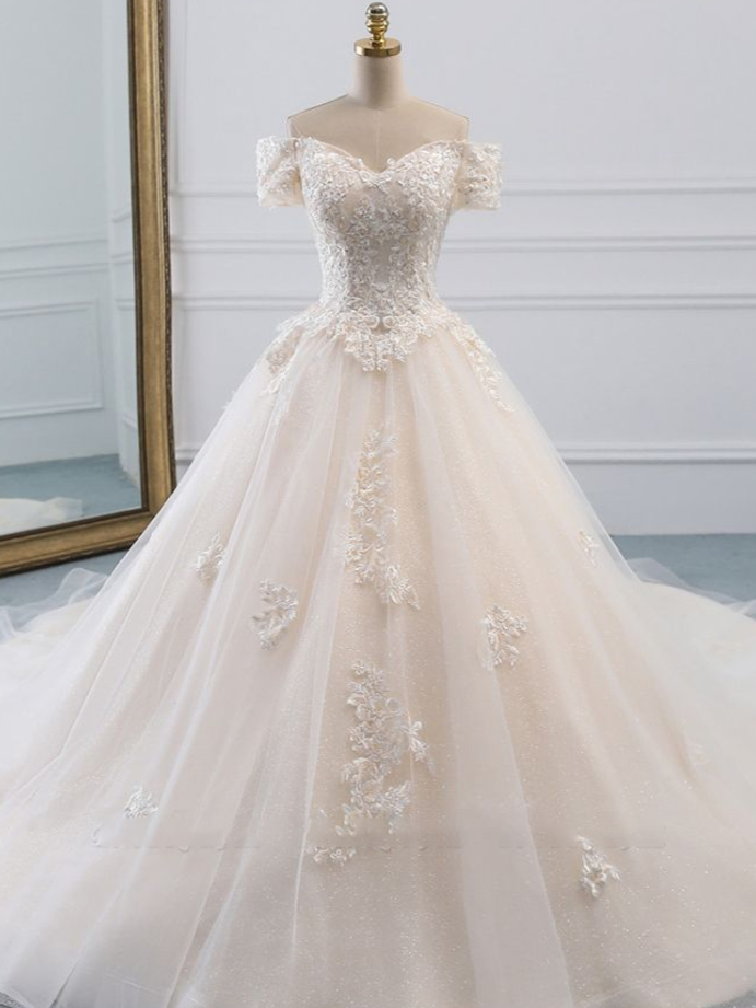 Mermaid Off-the-shoulder Tulle Lace Wedding Dress