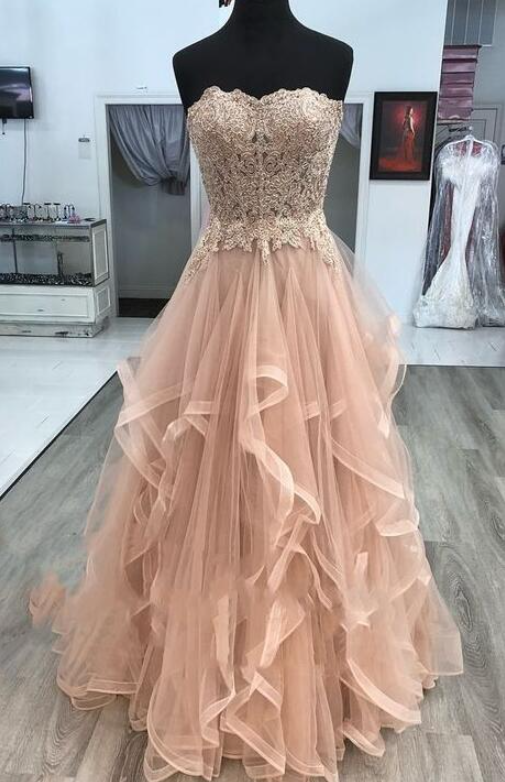 rose gold strapless prom dress Chiffon Rose Gold Spaghetti Straps Cheap Long Evening Prom Dresses Party  Dress – Promnova