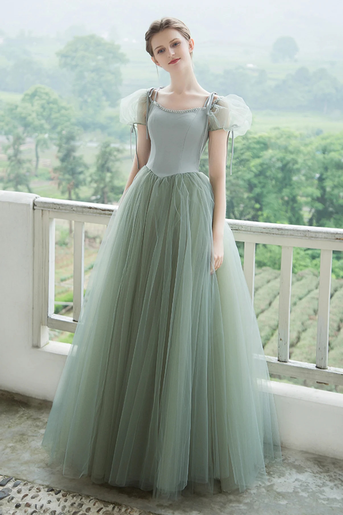 navy blue dress for baby girl Pink Tulle Sequins Long Prom Dress, A-Line Formal Graduation Dress fg2 –  formalgowns main image 0
