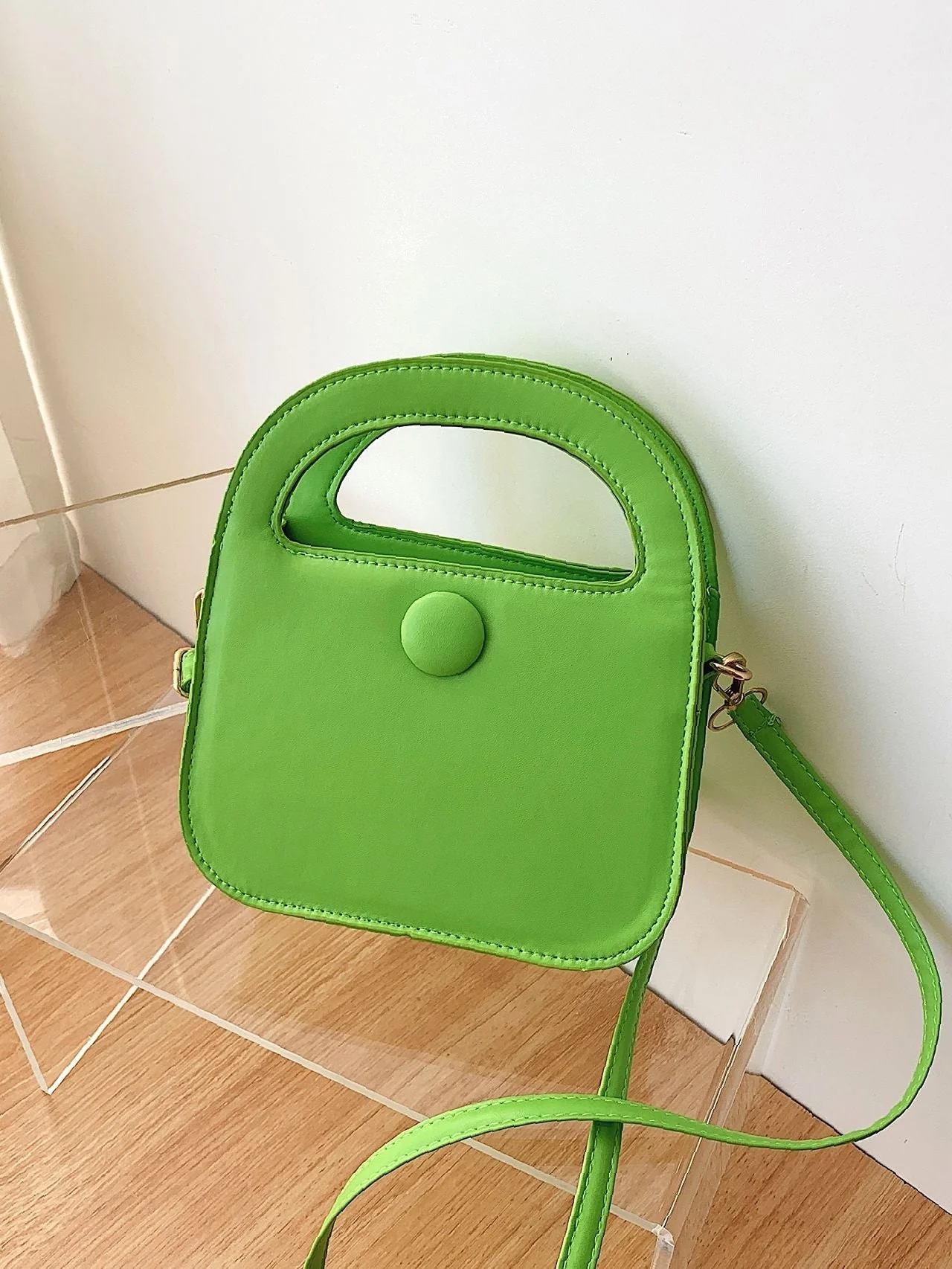 Minimalist Snap Button Square Bag