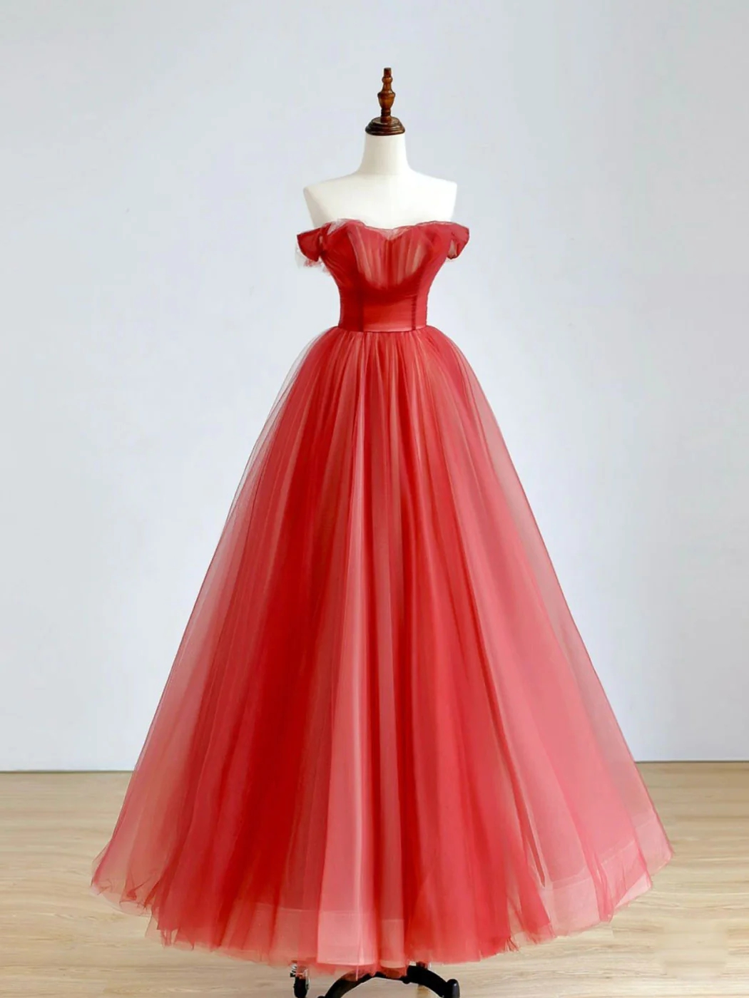 fitted lace wedding dress V Neck Red Lace Prom Dresses, Red Lace Formal Graduation Dresses