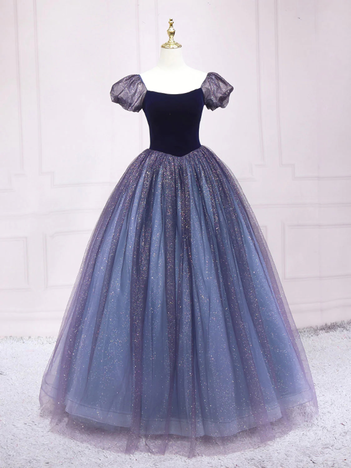 Shiny Purple Tulle Formal Prom Dress Sweet 16 Dress