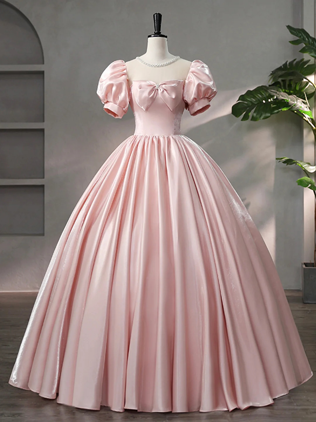 Enchanting Blush Pink Ball Gown With Embellished Bodice