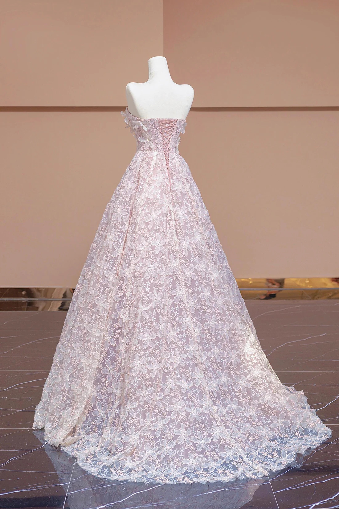 A Line Sage Strapless Tiered Ruffles Tulle Formal Dress main image 1