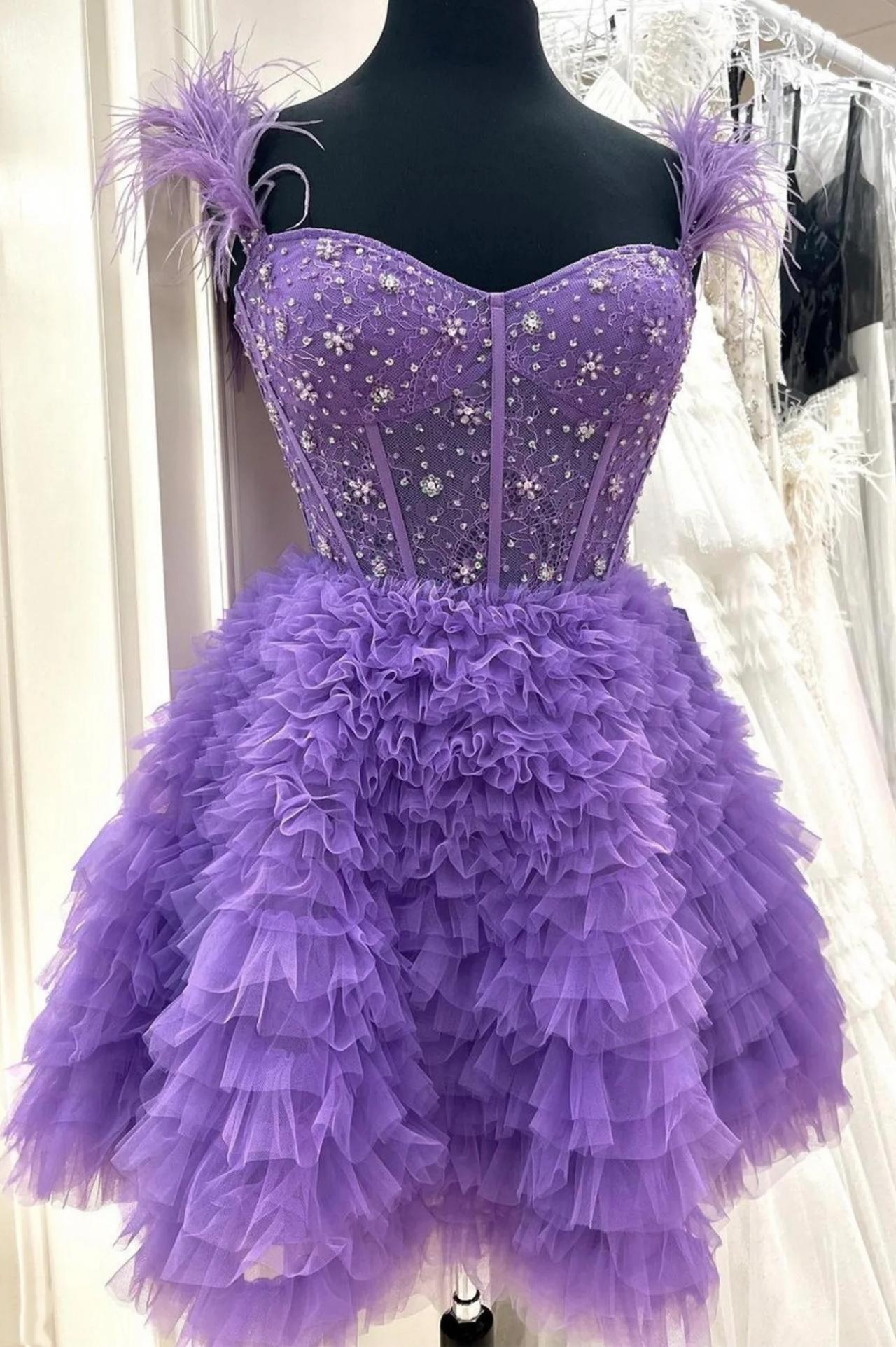 purple beaded mini dress Purple Sequin Embellished Mini Dress M / Purple