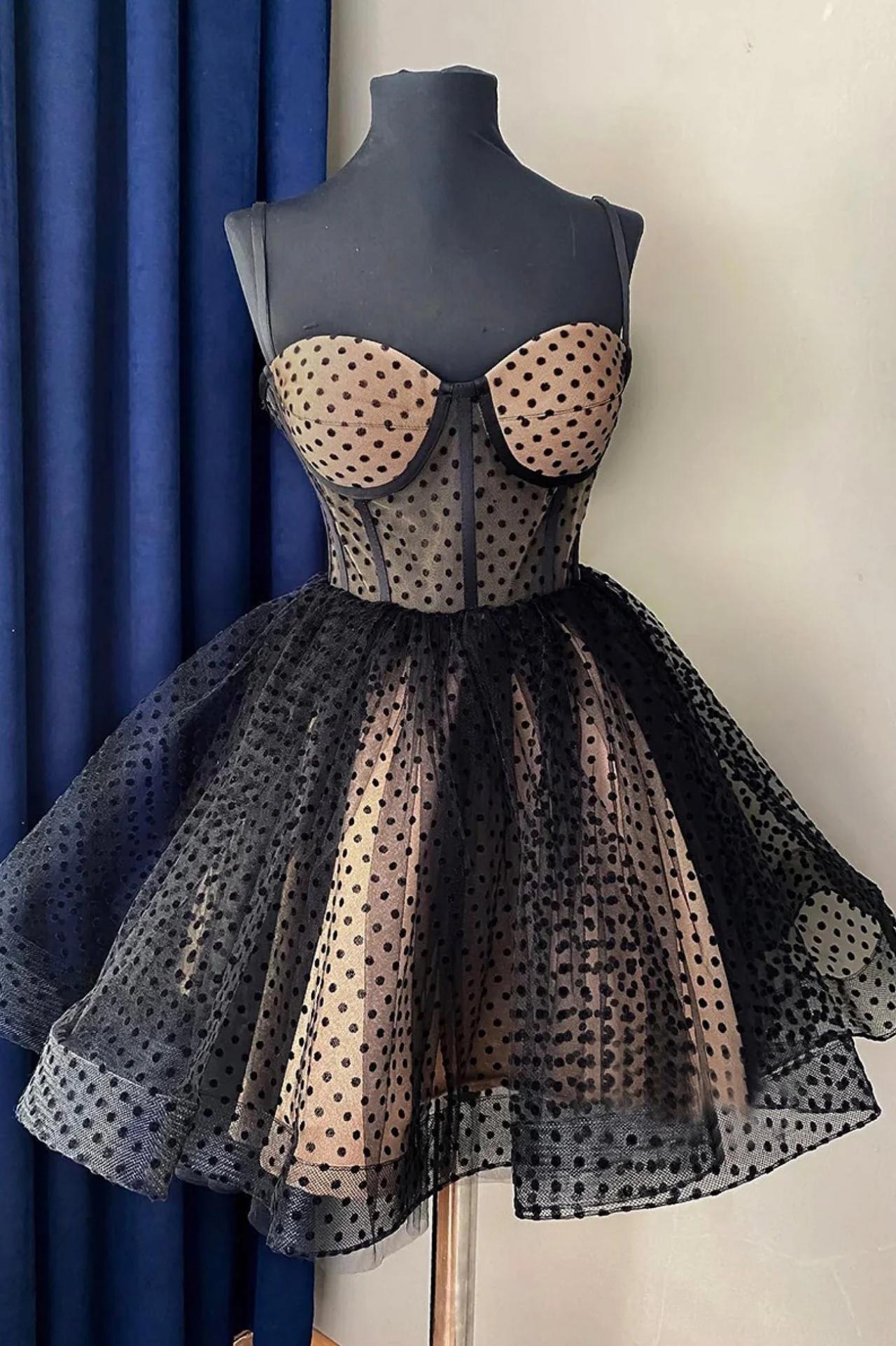 midi ankle length dress Cute Pink Tulle A-line Short Homecoming Dresses, MH651 main image 0