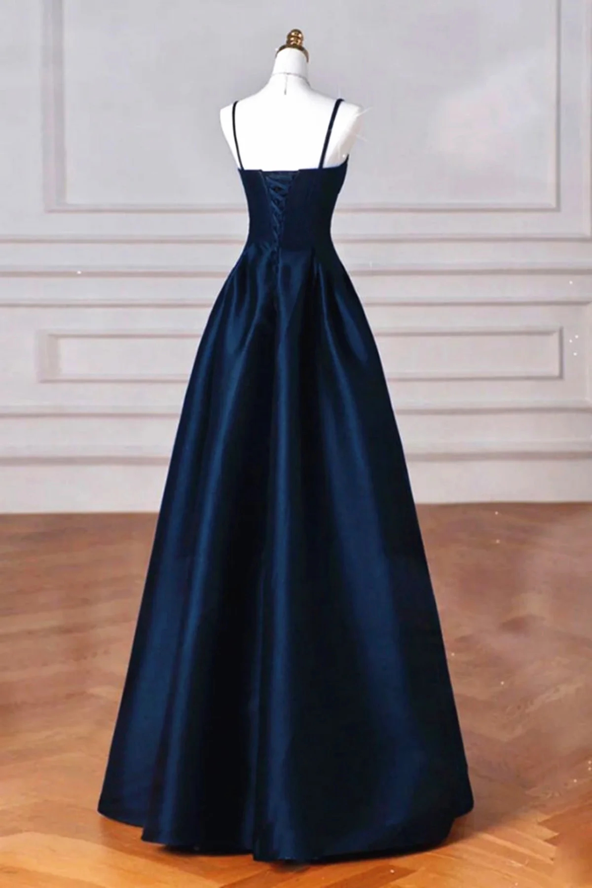 slim fit dress slacks Navy Blue La Femme Long Sequin Prom Dress main image 1