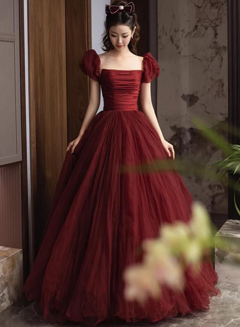 red dress floor length short sleeve Mulberry Long Mother of the Bride Dress 2026 Short Sleeves