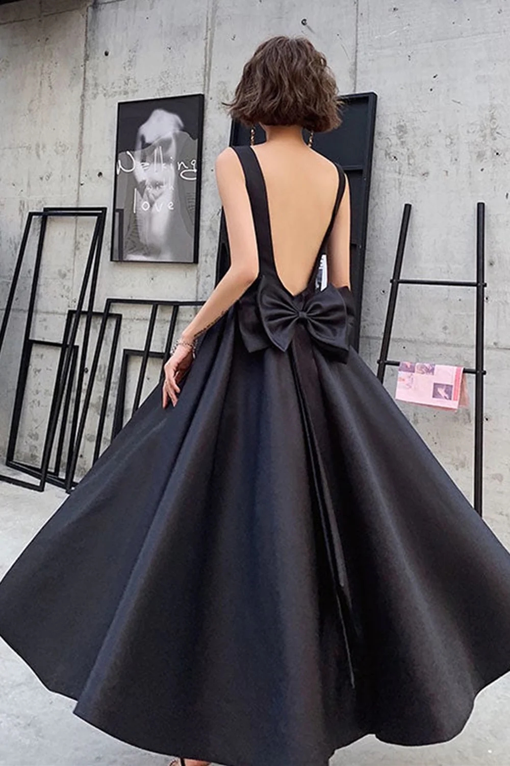 Backless tea dress fashion