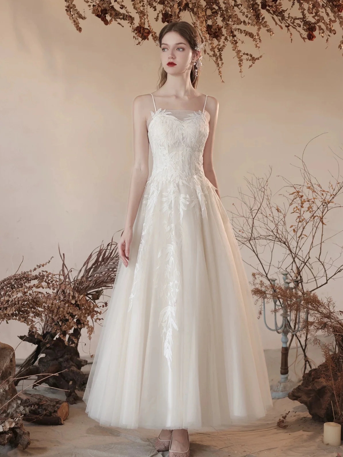 Ethereal Leaf Embroidered Tulle Gown on Luulla Ethereal Leaf Embroidered Tulle Gown on Luulla
