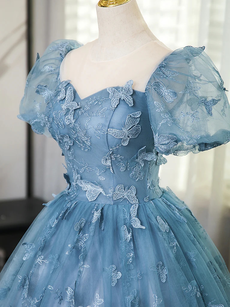 princess polly baby blue dress 2023 Sexy Ball Gown Quinceanera Dresses Light Blue Lace Appliques Beads  Hand Made 3d Flowers Sweet 1 on Luulla