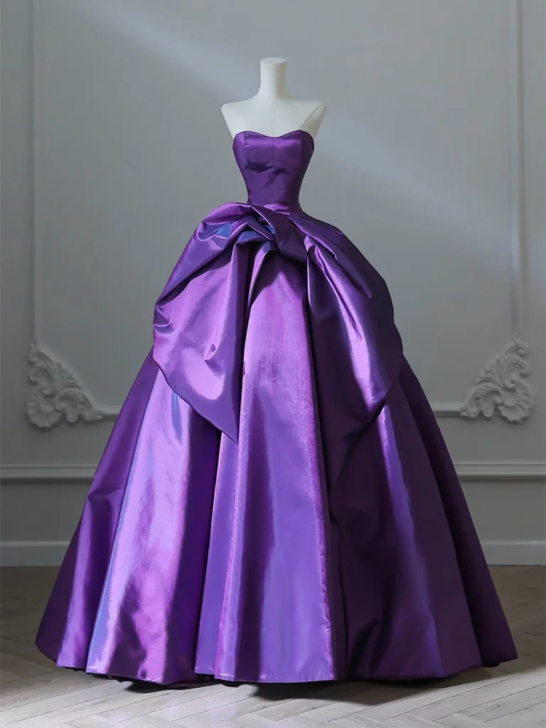 royal purple formal dress Dark Purple Prom Dresses Long Satin Evening Gown Off The Shoulder cg21057