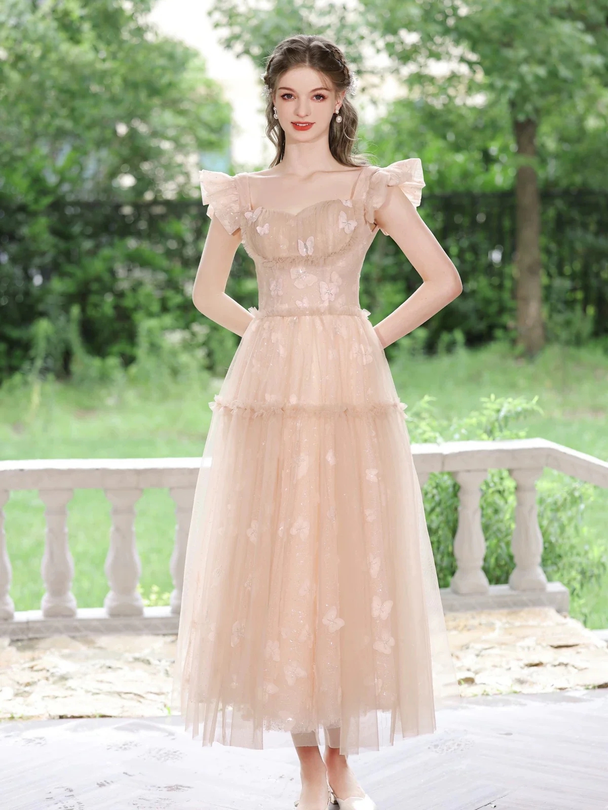 Knee Length Dress Short Net Frock Design For Ladies Buy StyleCast Short  Sleeves A-Line Midi
