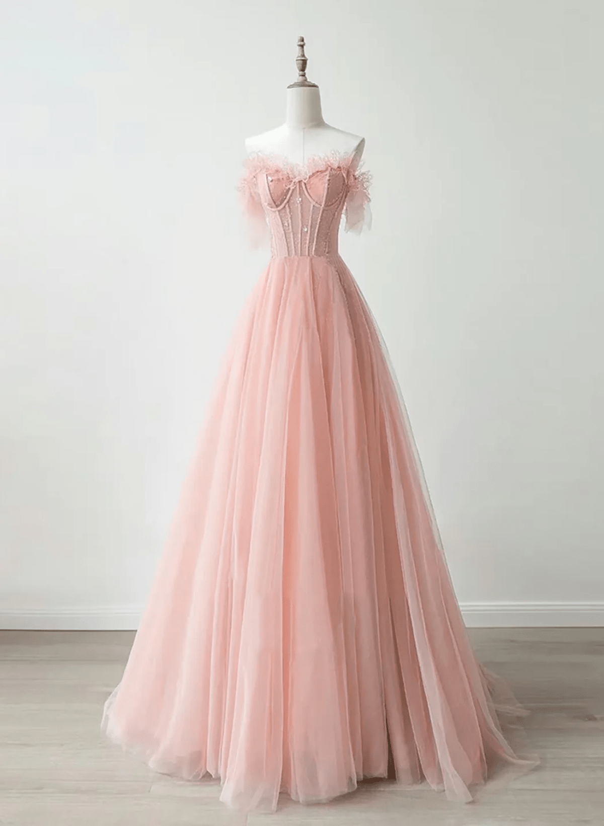 Pretty Sweetheart Light Pink Tulle Prom Dress 2025