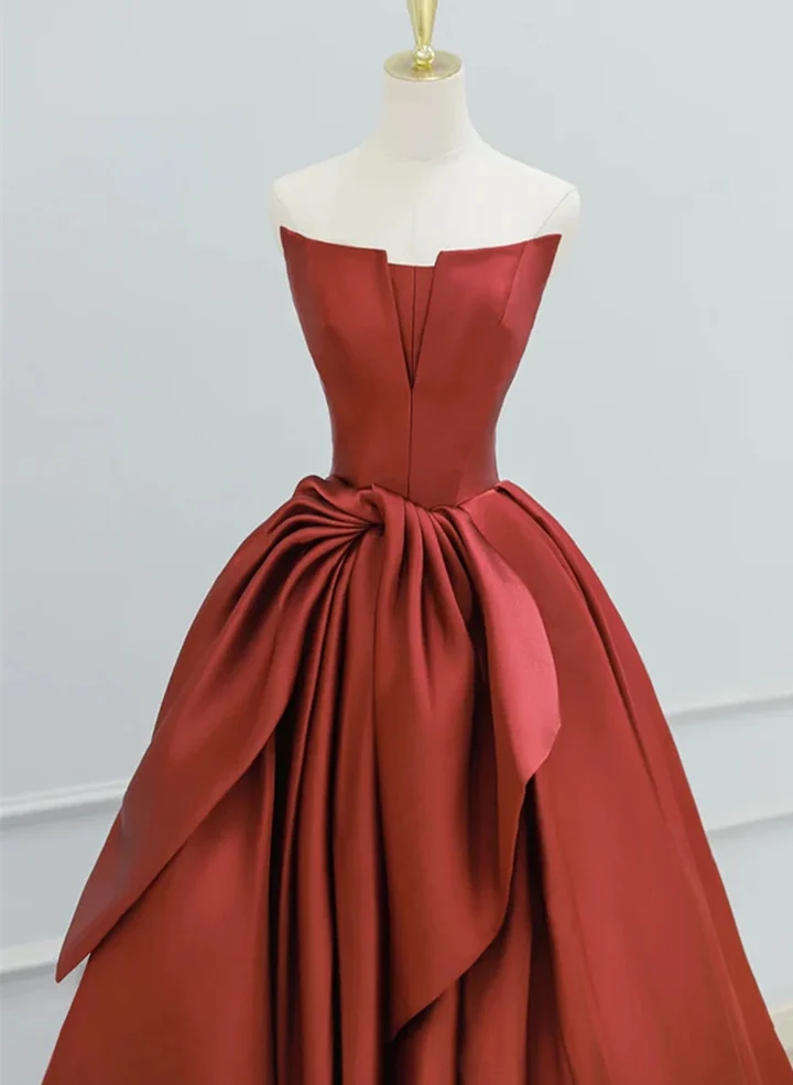 Burgundy Prom Dresses,Ball Gowns Prom Dress,Satin Evening Gowns main image 0