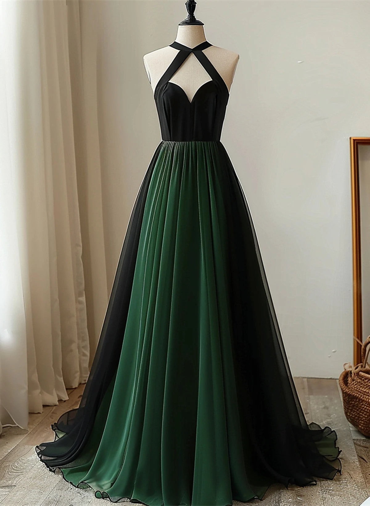 strapless open back dress Sherri Hill Keyhole Halter Prom Dress 57021 main image 1
