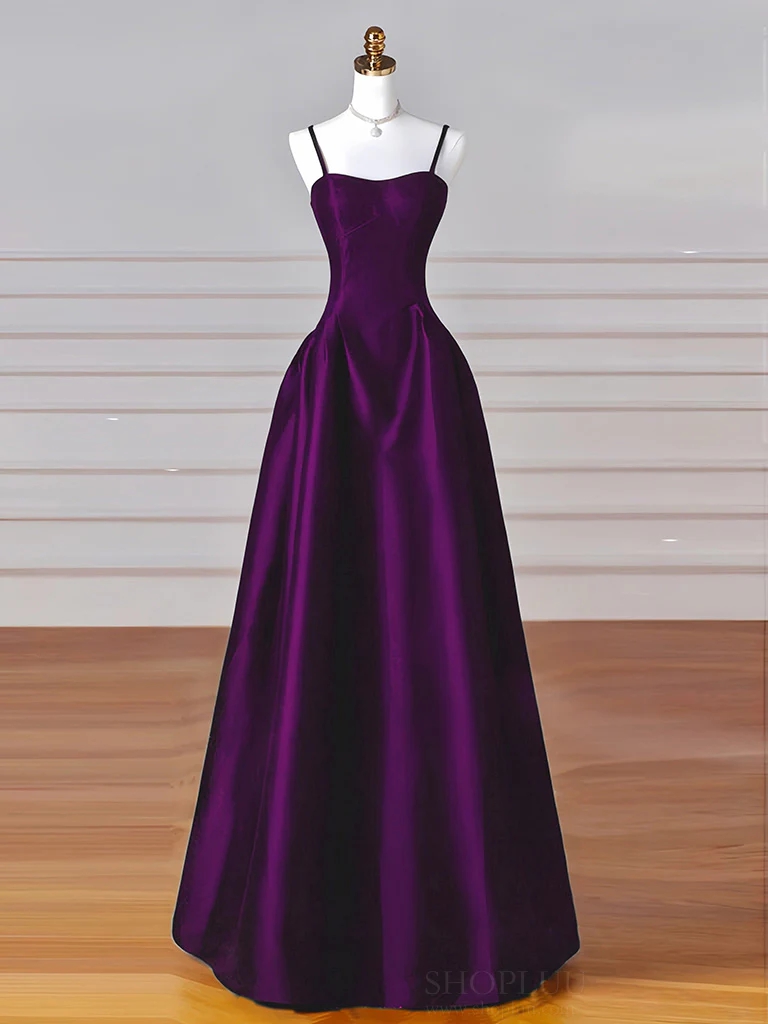 purple floor length prom dress Zapakasa Women Purple Tulle A-Line Tiered Long Prom Dress with Slit  Spaghetti Straps Cut Out Formal Dress main image 0