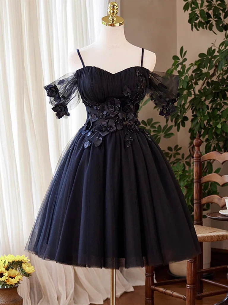 black tulle homecoming dress Jeantte