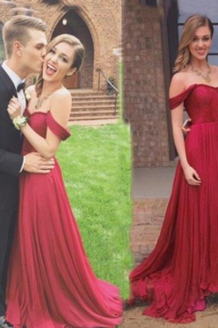 Charming Off Shoulder Sexy Prom Dress,Chiffon prom Dress,Long Prom Dresses,Long Evening Dress,Formal Gowns