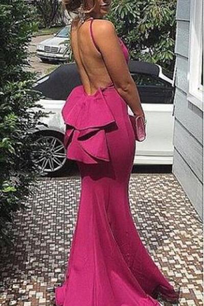 Sexy Backless Prom Dress, Mermaid Long Prom Dress, Cheap Pink Prom Dress,Stain Formal Prom Dress ,Mermaid Prom Dress, Cheap Prom Dress