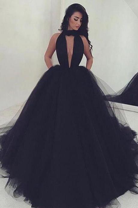 Ball Gown Prom Dresses,tulle Prom Dress, Black Prom Dress, Sexy Evening Dresses, Tulle Prom Gown, Foemal Evening Dresses, Prom Dress
