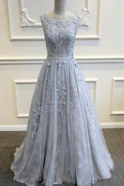 Lace Prom Dress,appliques Prom Dresses, A Line Prom Dress, Tulle Prom Gown, Long Formal Dresses, Sexy Evening Dresses, Prom Dress