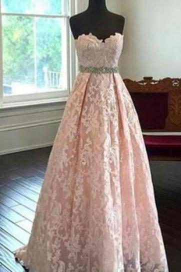 Lace Prom Dress,ball Gown Prom Dress,sweetheart Prom Dress,lace Prom Dress,a-line Prom Dress, Beading Evening Dresses