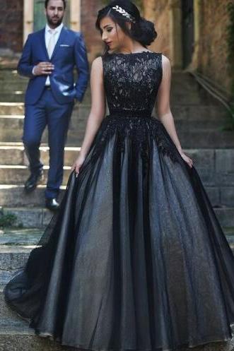 High Neck Prom Dress, Black Lace Prom Dress, Cheap Prom Dress, Tulle Prom Dresses,Princess Ball Gown Prom Dress, Fluffy Skirt Evening Gowns,Quinceanera Dress 2016 For Teens Juniors Dress,Fashion Graduation Dresses