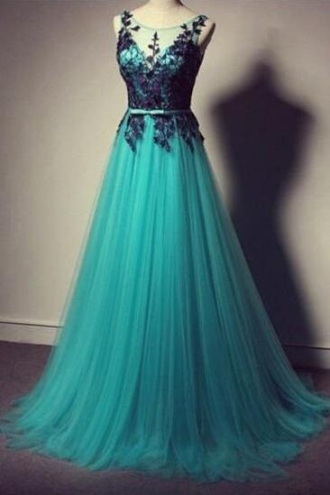 Navy Blue Prom Dress, Prom Dress, Lace High Neck Prom Gowns,ice Blue Backless Long Prom Dresses, Open Back V Evening Gowns,quinceanera Dress