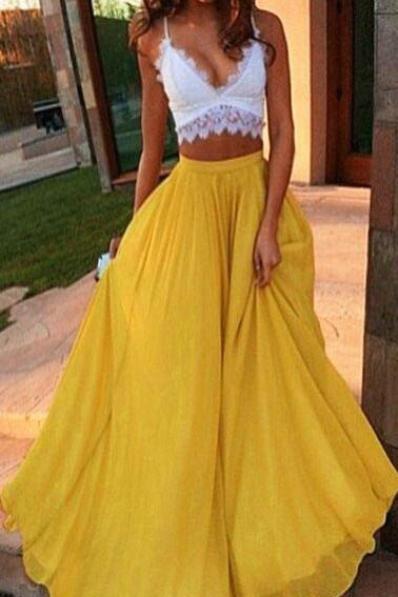 evening yellow dresses