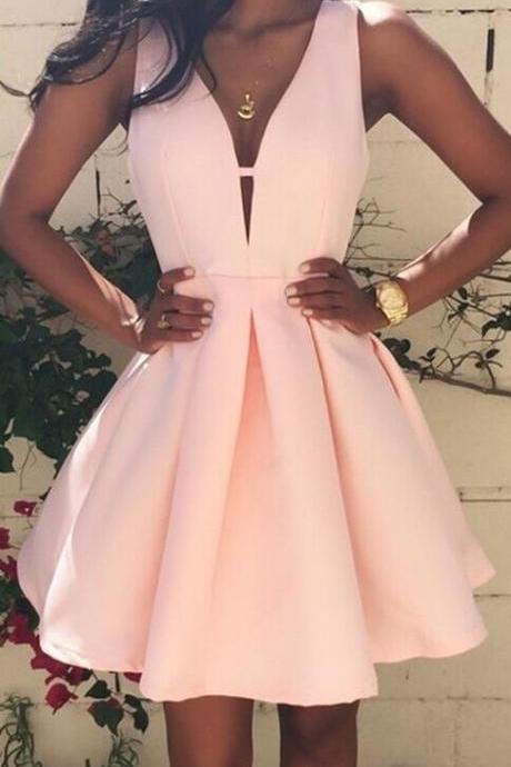 Satin Short Prom Dress,Pink Homecoming Dress,Sexy Short Homecoming Dress,Simple Homecoming Dresses,Sweet 16 Dress,Pink Prom Dresses