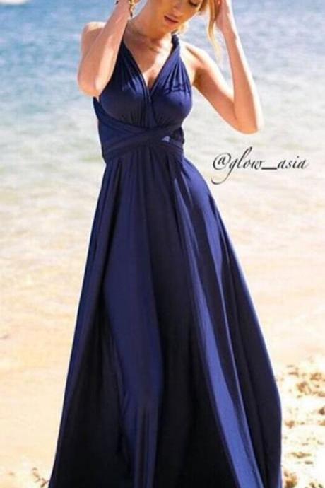 Royal Blue Prom Dress,Long Prom Dress,Simple Chiffon Prom Dress,V neck Prom Dress,long prom dress, Long evening dresses,Simple Prom Dresses,A Line Prom Gown,Prom Dress