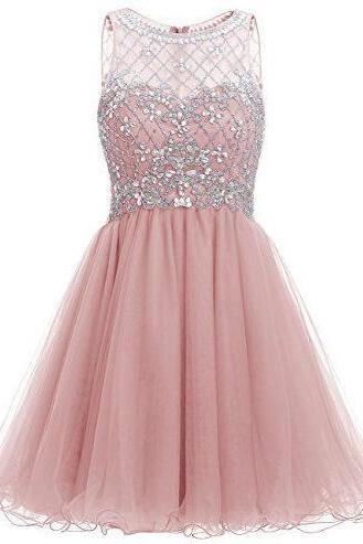 A-line Homecoming Dress,sexy Tulle Homecoming Dress,chiffon Pink Homecoming Dresses,short Homecoming Dress,sweetheart Homecoming Dresses,illusion
