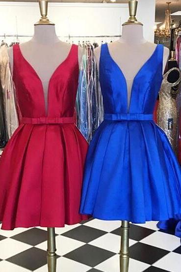Fashion Royal Blue Homecoming Dresses,cute Homecoming Dress,short Prom Dress,simple Homecoming Gowns, Sweet 16 Dress,v Neck Homecoming