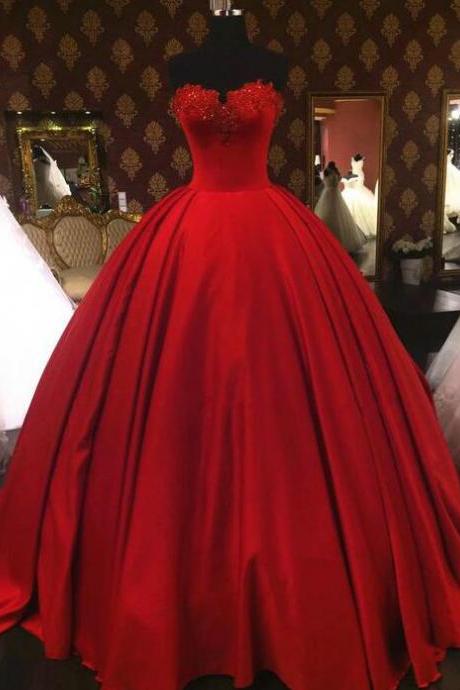 Sweetheart Prom Dresses,stain Prom Dress,wine Red Prom Dresses,ball Gown Prom Dresses,lace Formal Dresses,appliqués Prom Dress,red Quinceanera