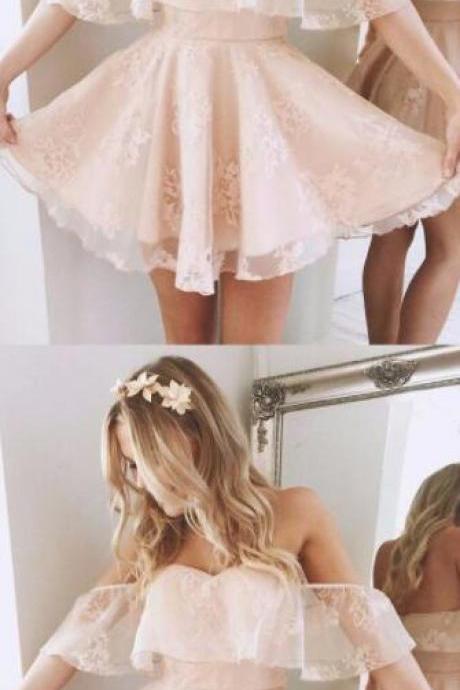 Pink Homecoming Dresses,short Homecoming Dress,fashion Prom Dress,lace Prom Dresses,short Prom Dresses,simple Homecoming Dresses
