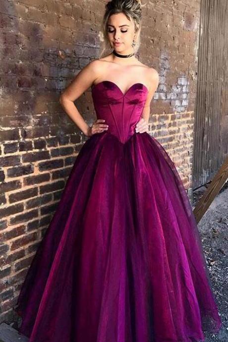 Sweetheart Prom Gown,A Line Prom Dress,Cheap Prom Dress,Purple Prom Dresses,Ball Gown Prom Dress,Long Prom Dress,Formal Evening Dresses