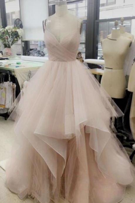 Elegant Tulle Prom Dress,Sexy Prom Dress,V Neck Tulle Long Prom Dress, Cheap Prom Dress,Ball Gown Prom Dresses, Sweet 16 Dresses, Ball Gown Wedding Dresses