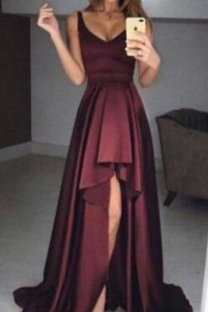 Simple Prom Dresses,burgundy Evening Gowns,sexy Prom Dress,elegant Prom Dress,formal Party Dresses,fashion Prom Dresses