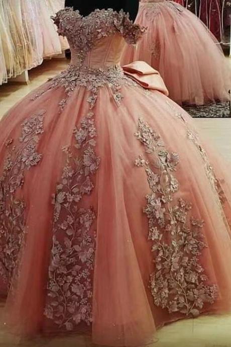 Princess Off Shoulder Birthday Prom Dresses With Lace