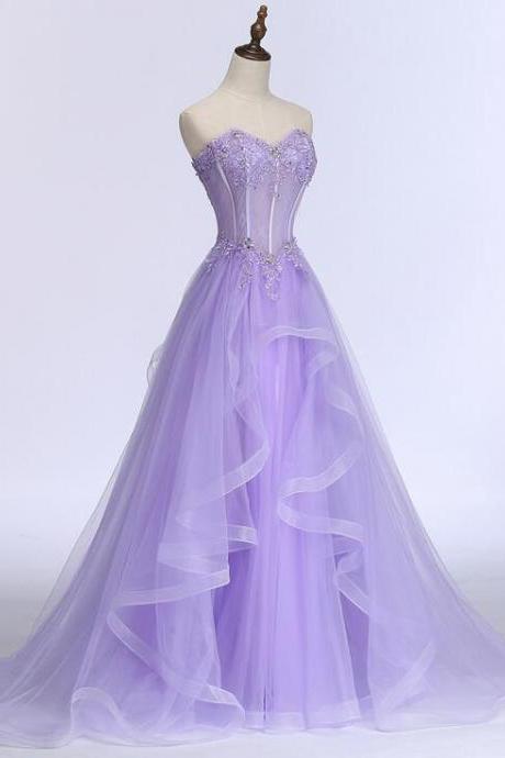 Mermaid Sweetheart Tulle Prom Dress With Lace