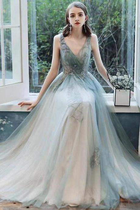 Fairy A Line Long Prom Dress Party Dress
