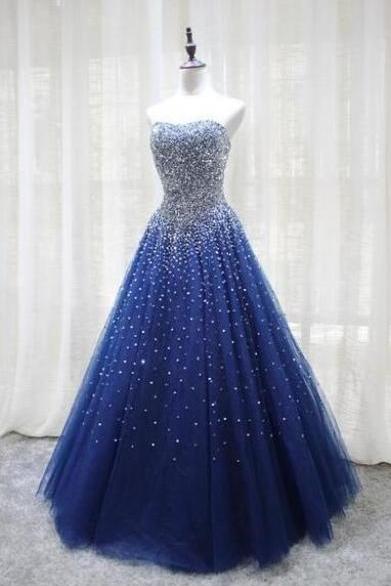 Gorgeous A Line Tulle Prom Dress With Beading