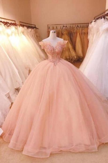Off The Shoulder Ball Gown Elegant Long Prom Dress