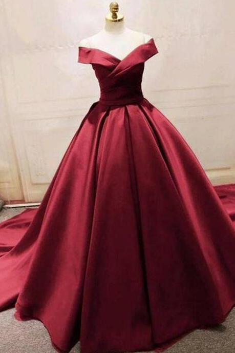 Simple Mermaid Red Ball Gown Prom Dresses