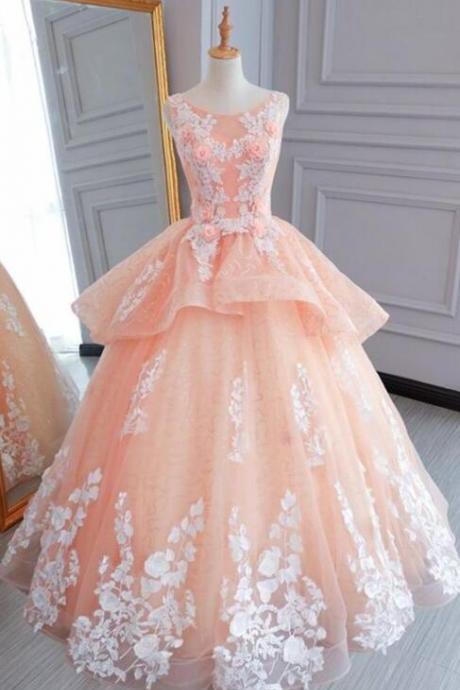 Beauty Ball Gown Pink Evening Gown