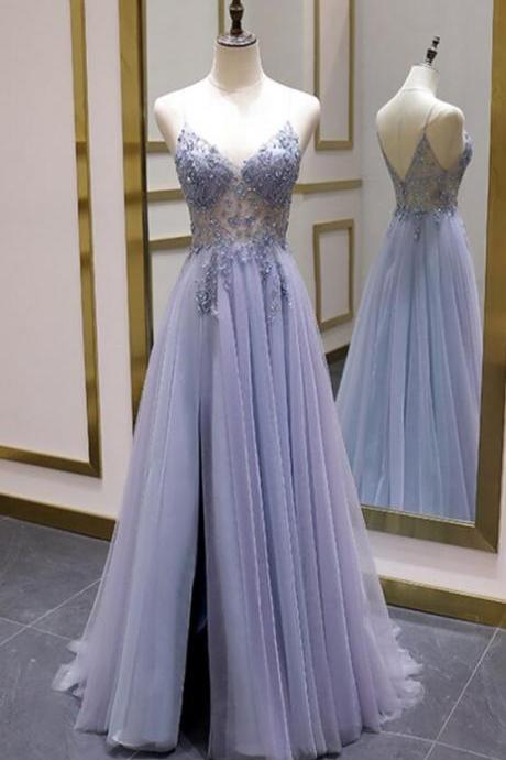 Sexy A Line Long Prom Dresses